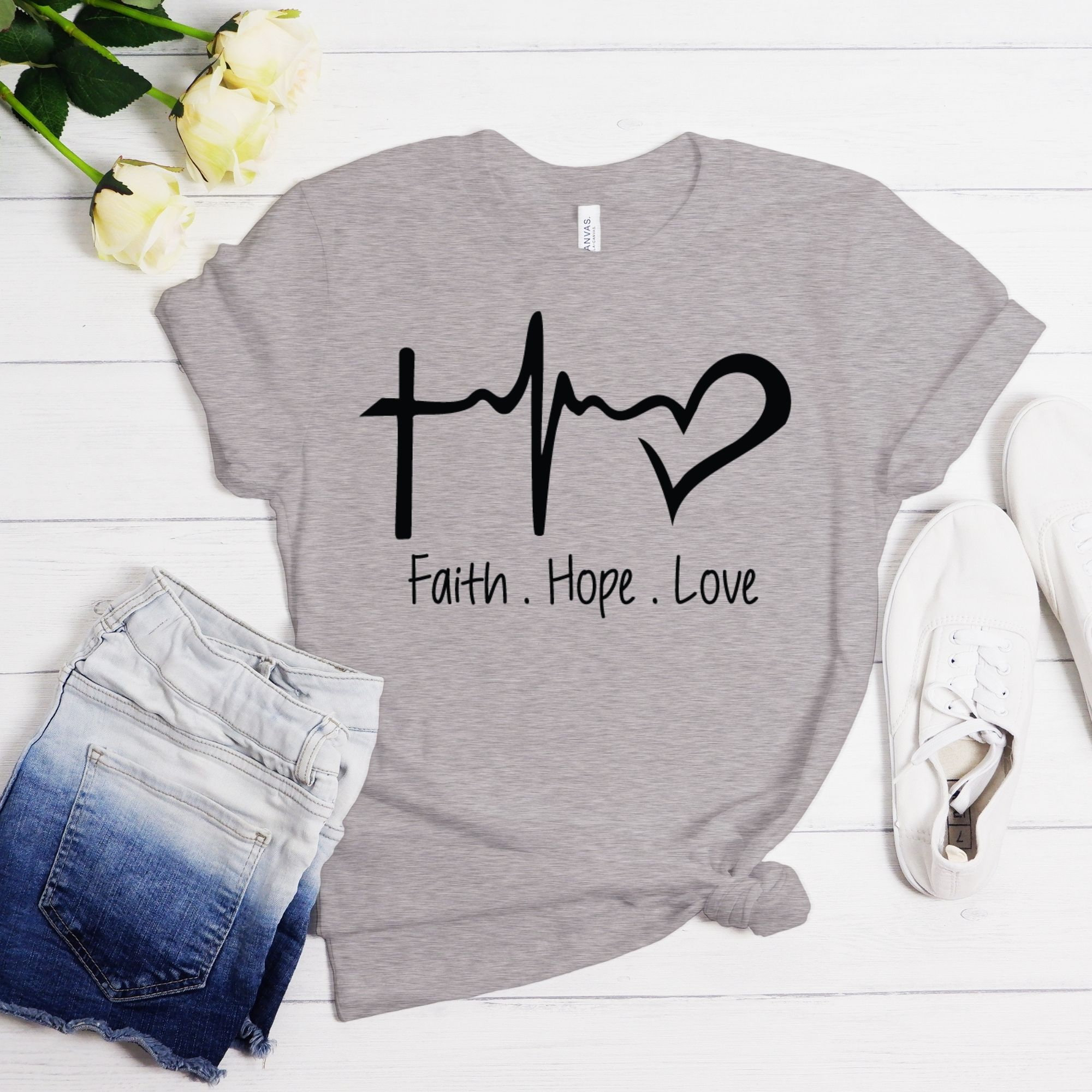 Faith Hope Love Heartbeat SVG Faith SVG Christian SVG Cut | Etsy