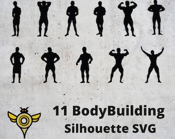 Bodybuilding silhouet SVG - Bodybuilder-SVG Powerlifting fitness-afbeeldingen