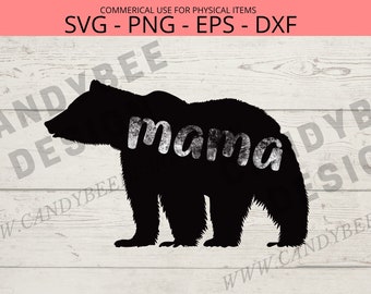 Mama Bear SVG Cutting Files Mother's Day SVG for Cricut and Silhouette Cutting Machine