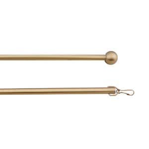 May include: A gold metal curtain rod with a ball finial on one end and a clip on the other end.