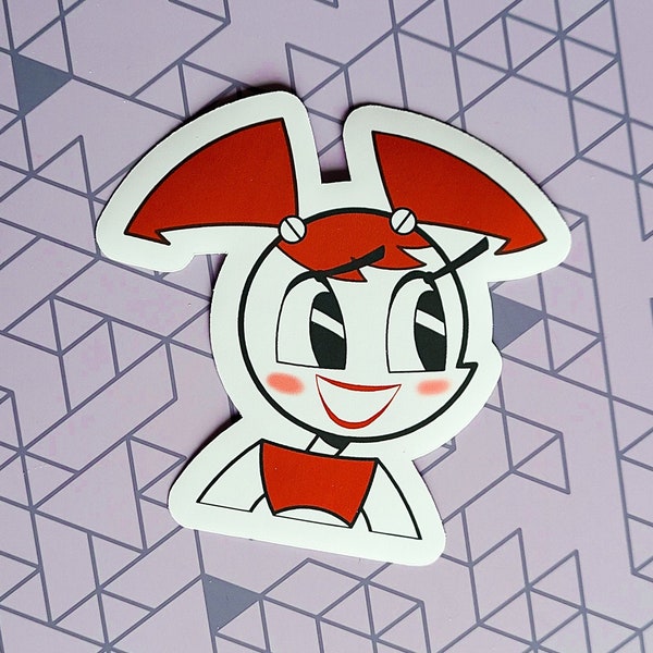 Jenny XJ-9 Red / Hot Rod Make-Over (My Life as a Teenage Robot) Vinyl Sticker | Nostalgia TV show sticker | MLAATR Sticker