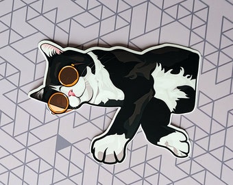 Cool Cat | Sleepy Kitty Sticker | Tux Cat Sticker