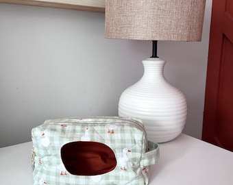 Duck and Gingham Diaper Pouch | Padded Diaper Pouch & Wipe Dispenser | Diaper Clutch | Baby Travel Organizer | Baby Shower Gift | New Mom