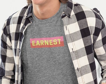 Men’s Retro Streetwear Graphic Tshirt, Earnest shirt
