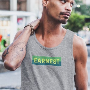 Unisex Retro Inspired Streetwear Tank Top, Earnest Shirt Gray