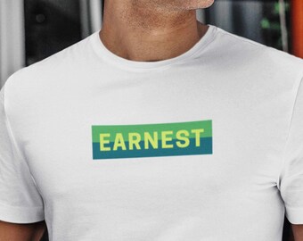 Men’s Streetwear Urban Retro Graphic Tee, Earnest Green Shirt