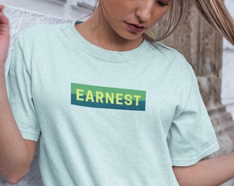 Women’s Streetwear Urban Retro Graphic Tshirt, Earnest Green Shirt