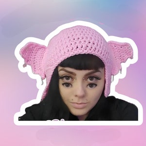 Pink Fairy Ears - Crochet Nymph Ear Hat - Pink Nymph Ears - Fairycore Hat