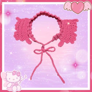Pink Fairy Ears - Nymph Ears - Pink Fairy Ear Headband - Crochet Fairy Ears