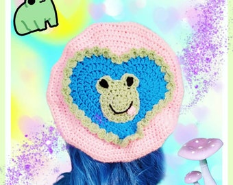 Cute Frog Hat - Kawaii Beret - Cute Handmade Accessorry