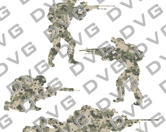 Digital Camo Army Man