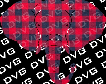 Plaid Fabric Elephant Head for Sublimation