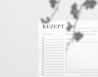 DIY Rezeptkarte Printable