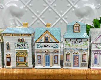 IMPERFECT ~ AUTHENTIC ~ VINTAGE 1989 ~ The Lenox Spice Village ~ Spice Jars Sold Individually ~ Handcrafted in Taiwan ~ Rare