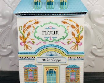 The Lenox Village Flour Canister with Lid ~ Imperfect ~ Fine Porcelain ~ Handcrafted in Taiwan ~ Vintage