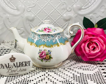 Royal Albert ~ Enchantment ~ 1st Teapot IMMACULATE ~ 2nd Teapot IMPERFECT ~ Five Cup Size ~ Bone China ~ Vintage ~ Very Rare