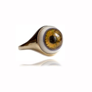 14k gouden handgeschilderde oogbolring (13 mm) / boze oogring / aangepast cadeau