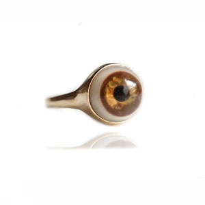 14k Gold Hand Painted Eyeball Ring (Medium) / Evil Eye Ring / Customized Gifts