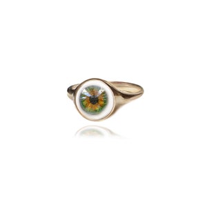 14k Gold Hand Painted Eyeball Ring (Small) / Evil Eye Ring / Customized Gifts