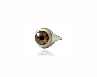 Sterling Silber Handbemalter AugapfelRing (Groß) / Evil Eye Ring / Personalisierte Geschenke