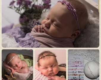 Baby Mohair Haarband Baby Mädchen Perlen Haarband Newborn Props Babyfotografie Stirnband Newborn Shooting Haarband Taufe Newborn Haarband