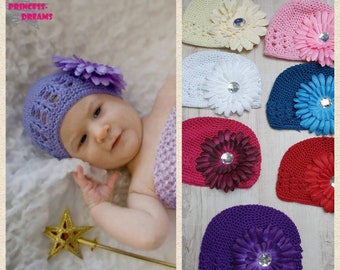 Baby Mädchen Strick Mütze Newborn Bonnet baby Haube Neugeborenen fotografie Baby Häkelmütze Neugeborenen Mütze Newborn Props Blume abnehmbar