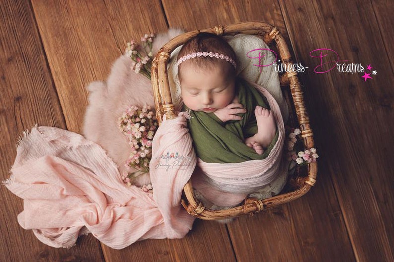 Neugeborenen Haarband Baby Mädchen Haarband Taufe Perlen Haarband haarkranz einschulung Newborn Shooting Taufe Haarband Newborn Props Rosa