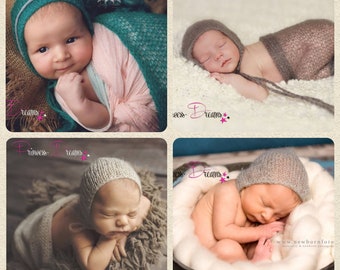 Newborn mohair boy girl outfit knit outfit mohair hat swaddle newborn photoshoot outfit hood wrap knit wrap