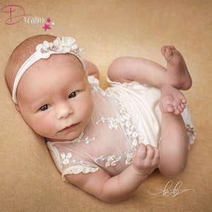 Neugeborenen Outfit Baby Haarband Newborn Outfit Newborn Requisiten Baby Outfit Body Spitze Strampler Baby Fotografie Neugeborenen Requisite Bild 1