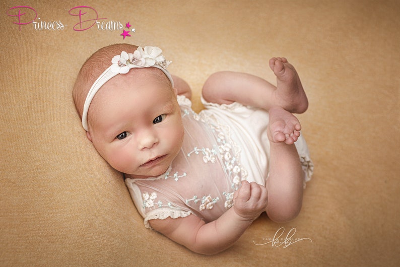 Neugeborenen Outfit Baby Haarband Newborn Outfit Newborn Requisiten Baby Outfit Body Spitze Strampler Baby Fotografie Neugeborenen Requisite Bild 1