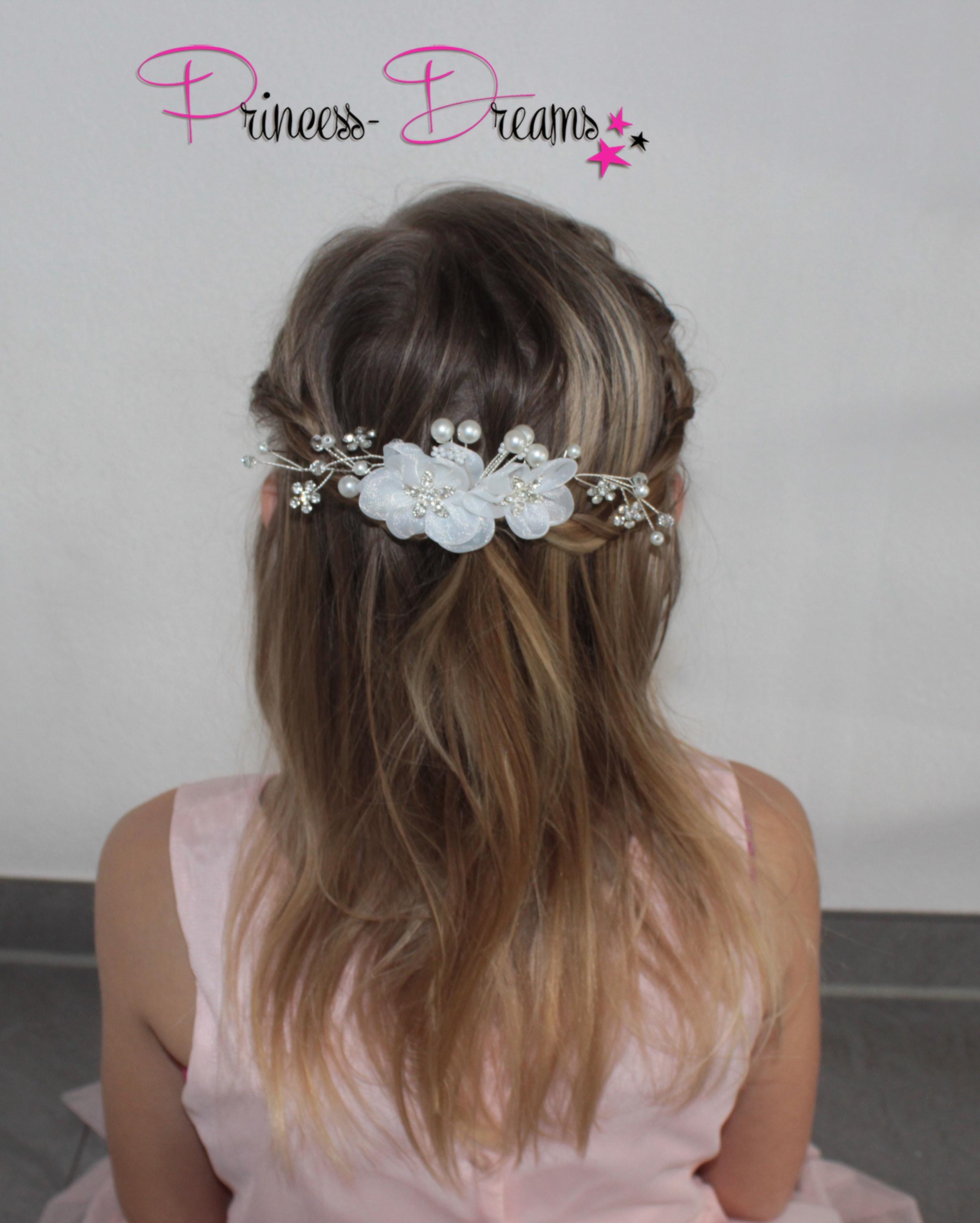 Cerchietto Principessa Con Perle E Cristalli Per Bambine E Donne – Accessorio Capelli Floreale Per Matrimonio E Comunione
