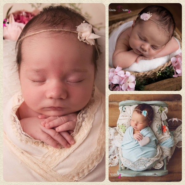 Baby Mädchen Haarband Baby fotografie Haarband Newborn Props Neugeborenen Stirnband Neugeborenen Haarband Baby Natur Haarband Taufe