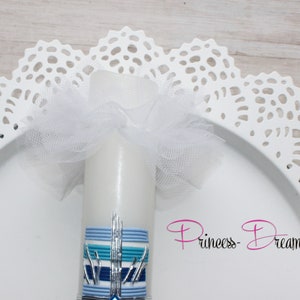 Candle drip guard made of tulle many colors variations drip guard for communion candle baptism candle ---- hymn cover made of felt