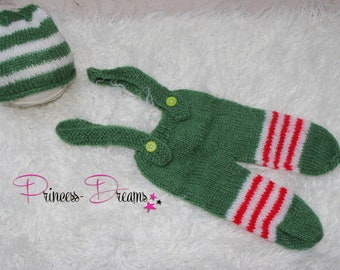 ISAKEN Baby Fotografie Outfit Set - Gehäkelte Strampler Und Mütze Für Neugeborene