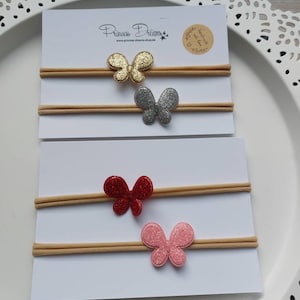 Princess-Dreams Newborn Headband Baby Hairband Girl Glitter Butterfly Baby Photography Outfit Hairband Christmas Newborn Props