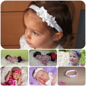 Baby Mädchen Haarband Stirnband Hochzeit Taufe Neugeborenen Fotografie Newborn Props Newborn Stirnband Haarband Baby Neugbeorenen Haarband Bild 1