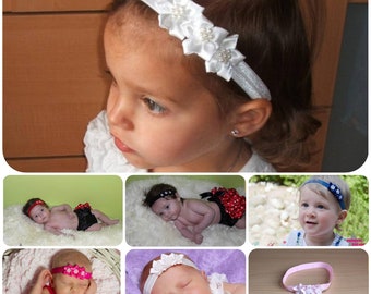 Baby Girl Hairband Headband Wedding Baptism Newborn Photography Newborn Props Newborn Headband Hairband Baby Newborn Hairband