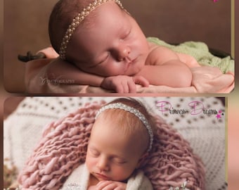 Neugeborenen Haarband Baby Mädchen Haarband Newborn Props Babyfotografie Stirnband Perlen Newborn Shooting Newborn Haarkranz Haarband Baby