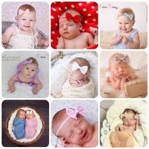 Bow hairband girl, baby gift, soft thin hairband for small and large, very elastic baby accessories, girl gift baptism