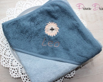 Baby bath towel with hood personalized, hooded towel baby with name motif gift baptism many colors & motifs hooded towel with name