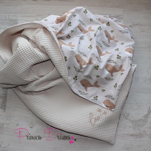 Personalized baby blanket, stroller blanket, baby blanket with name, personalized cuddle blanket, crawling blanket, Maxi Cosi blanket, reversible blanket