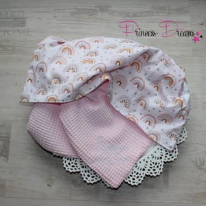 Baby blanket poplin & waffle piqué, reversible blanket, baby blanket with name, personalizable cuddly blanket, winter baby blanket, crawling blanket