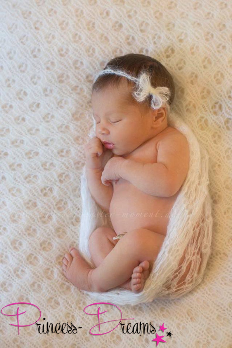 Baby Girl Knit Outfit Baby Hairband Newborn Set Newborn Props Mohair Outfit Newborn Photography Prop Newborn Accessories