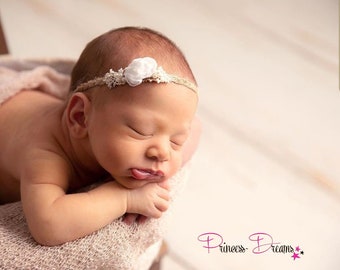 Baby Mädchen Haarband Taufe Baby Babyfotografie Haarband Mädchen Stirnband Neugeborenen Haarband Newborn Haarband Stirnband Taufe Haarband