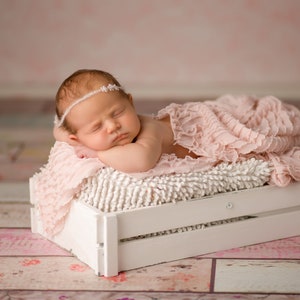 Princess-Dreams Neugeborenen Baby Haarband Mädchen Blume creme ivory Fotografie Prop Babyfotografie Mohair Stirnband Accessoire RTS Props Bild 2