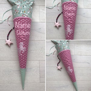 Schultüte mit Einhorn und Namen