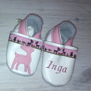 Crawling Shoes/leather shoes with deer and names image 3