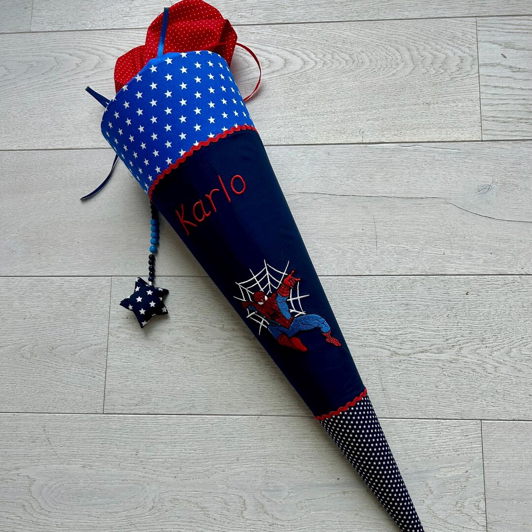 ROTH Schultüte groß Marvel Spider-Man 70 cm - rund, Fillzverschluss, ROT(H)-Spitze - Zuckertüte Marvel Spider-Man Schulanfang ROTH Schultüte groß Marvel Spider-Man 70 cm - rund, Fillzverschluss, ROT(H)-Spitze - Zuckertüte Marvel Spider-Man Schulanfang