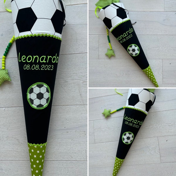 School cone with football and name