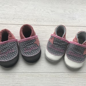 Krabbelschuhe /Lederschuhe mit Wunschnamen Herzen Bild 9